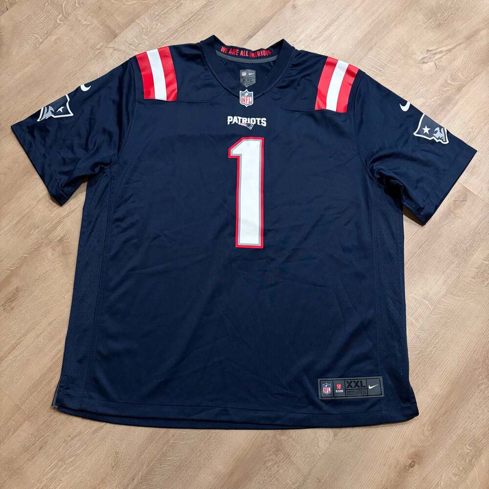 Nike NFL New England Patriots Cam Newton #1 Jersey Men's 2XL XXL Navy Blue